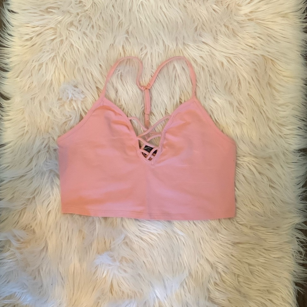 Ambiance, Pink Crop Top, Large